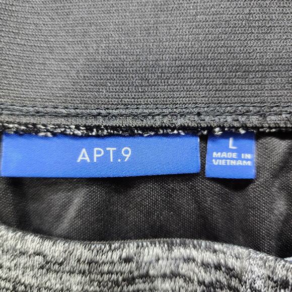 Apt. 9 Skirt Womens L Black Gray Marled Slub Textured Knit Pull On Pencil Slit - Picture 3 of 8